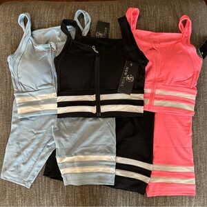 New York Activewear Set of 3 - Black, Pink, and Light Blue